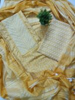 Elegant Embroidered Cotton Suit Set with Dupatta – Maroon - Image 3