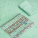 Elegant Mint Green Cotton Unstitched Suit Set with Intricate Embroidery