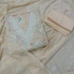 cotton thread work unstitched suit set
