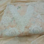 thread lase neck enbroidery cotton suit