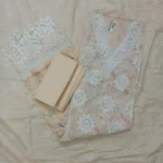 beautiful lace neck and daman design cotton suit