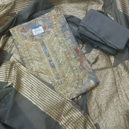 Luxury Embroidered Unstitched Suit