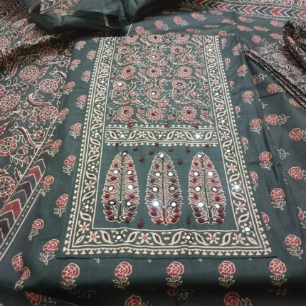 jaipuri inspire neck unstithed suit