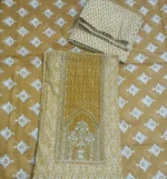 yellow pure cotton unstitched suit