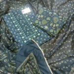 Dark Blue & Green Floral Harmony unstitched suit