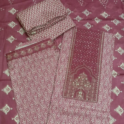 cotton premium unstitched suit set