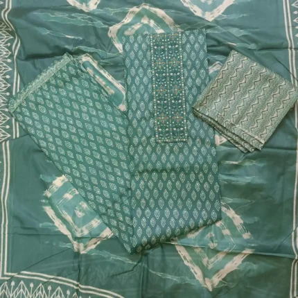 cotton suit with daman patti